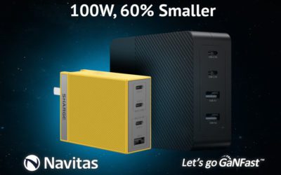 Navitas and SHARGE Upgrade 100W Fast Charging: 60% Smaller than Legacy Silicon